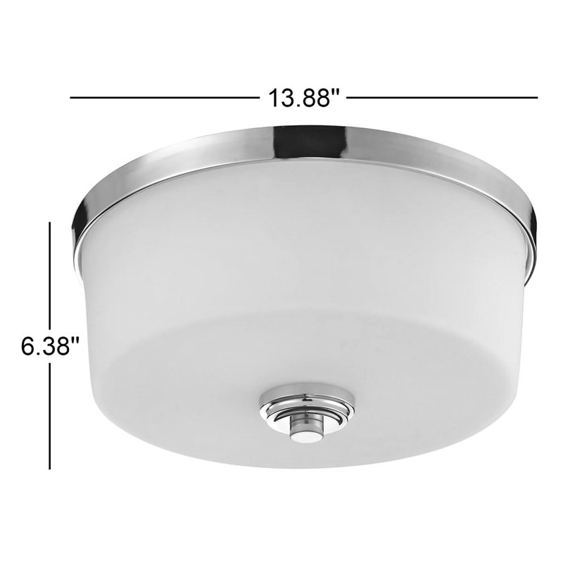 Amijan 3 - Light 13.875" Shaded Drum Flush Mount, Brushed Nickel