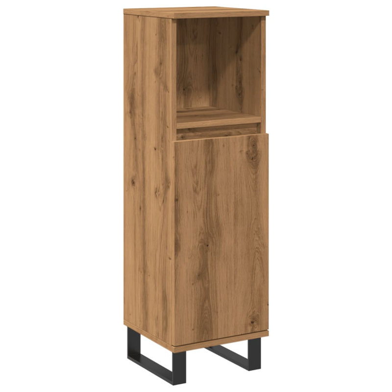 Makisha Floor Mounted Linen Cabinet, Light Brown