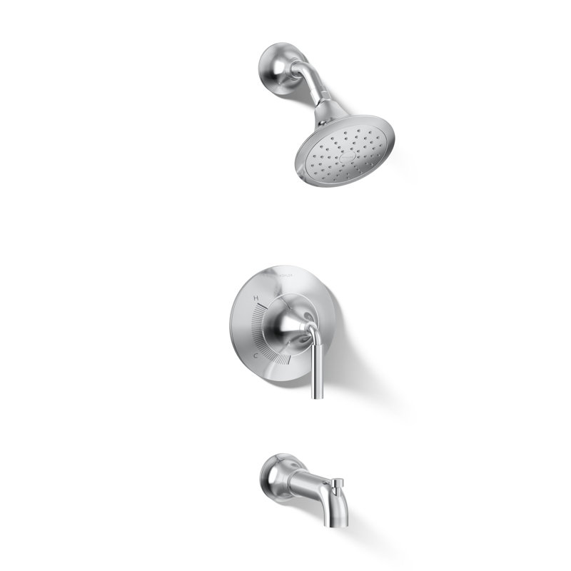 Ensemble de garniture de robinet de baignoire et douche à pression équilibrée Tone Rite-Temp 2,5 GPM, Chrome poli