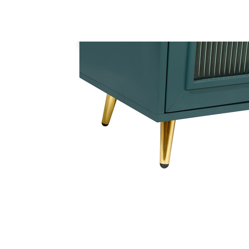Meuble télé 65 po et plus, armoire en bois avec peinture spéciale et tablettes réglables, console bleu marine pour salon, télévision, chambre à coucher avec rangement