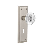 New York Plate with Decorative Keyhole and Crystal Egg & Dart Knob