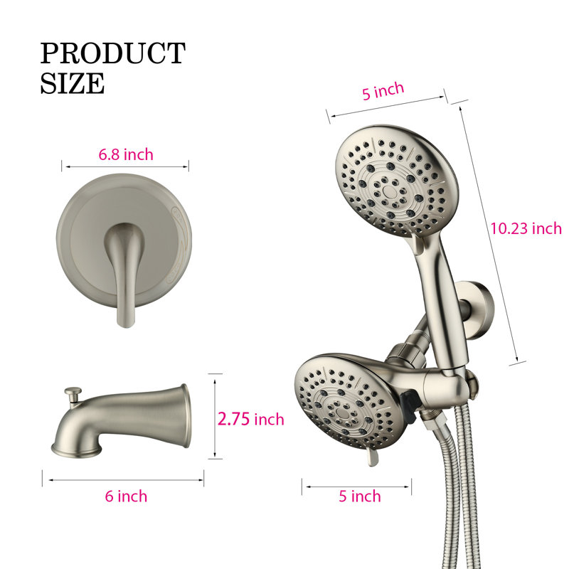 All-In-One Kit with Rough in-Valve, Brushed Nickel