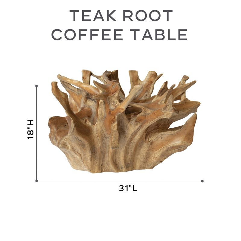 Jaffet Outdoor Round Teak Coffee Table