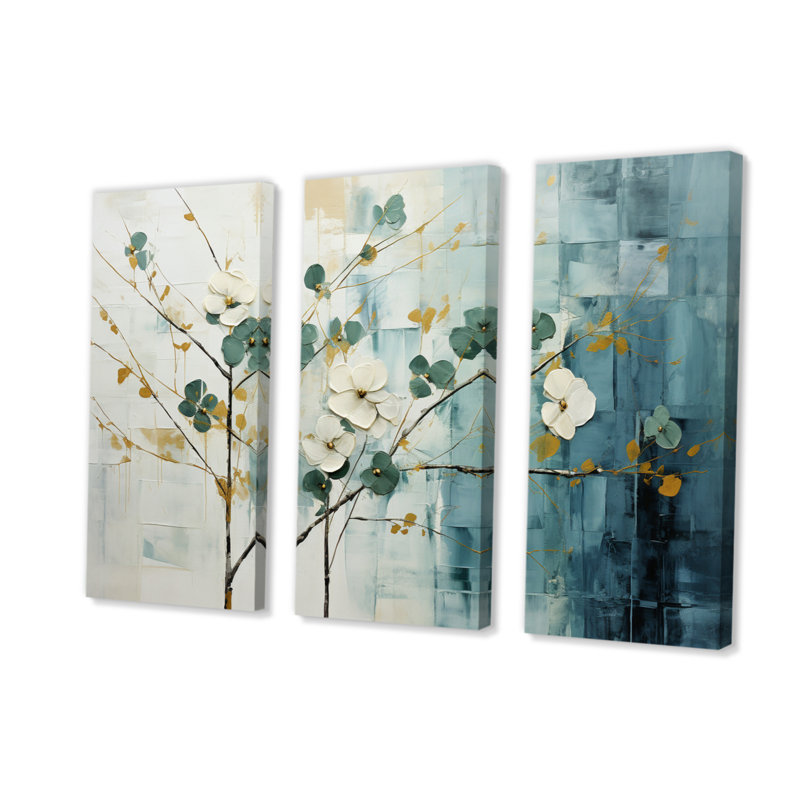 «Subtle Serenity III - Abstract Collages», ensemble d'art sur toile, H 40 po x l 60 po x P 1 po