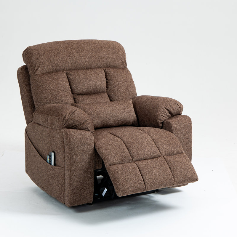 Oversized Electric Lift Chair With Heating, Massage, And 180-Degree Recline For Ultimate Comfort And Relaxation, Brown Velvet