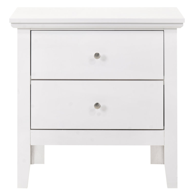 Table de chevet transitionnelle blanche élégante
