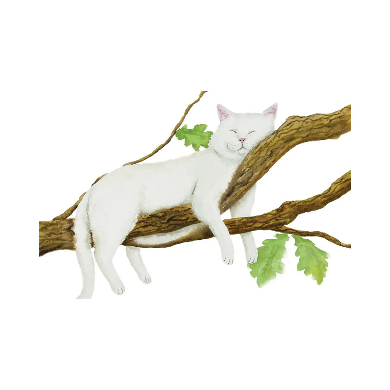 Sleeping White Cat by Alexey Dmitrievich Shmyrov - Wrapped Canvas Gallery-Wrapped Canvas Giclée, 20.32 cm H x 30.48 cm W