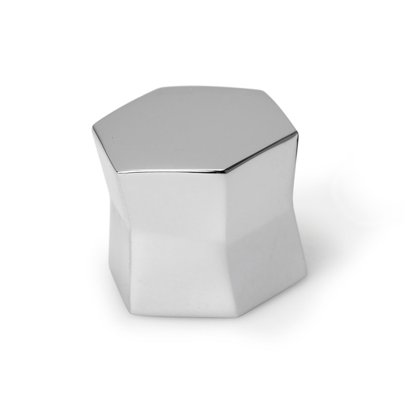 Poignée ronde géométrique pique, Chrome poli
