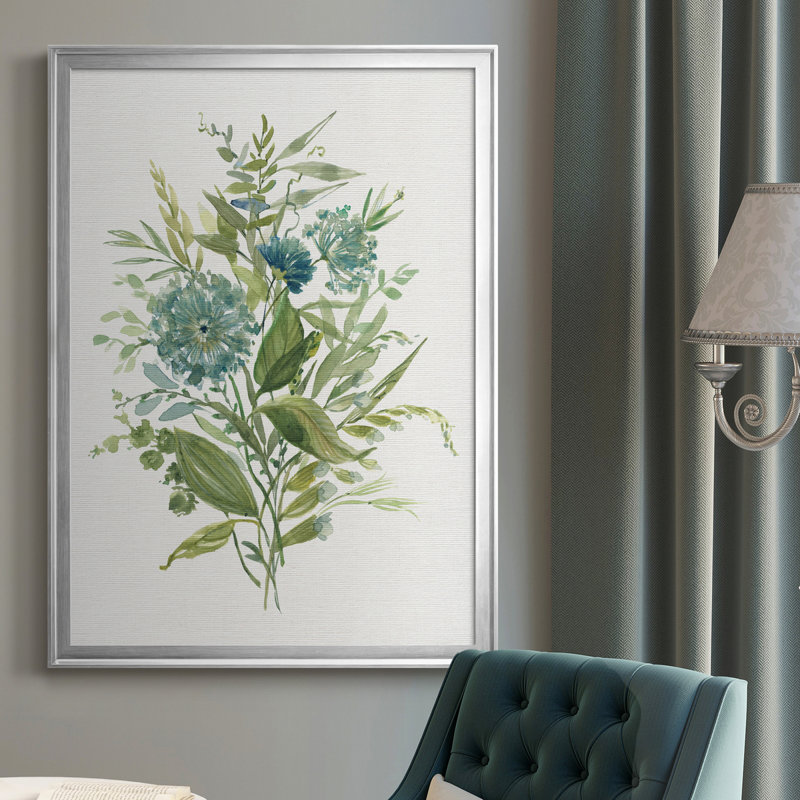 Greenery II - Peinture sur toile encadrée, H 30,5 po x l 42,5 po x P 1,5 po, Argent