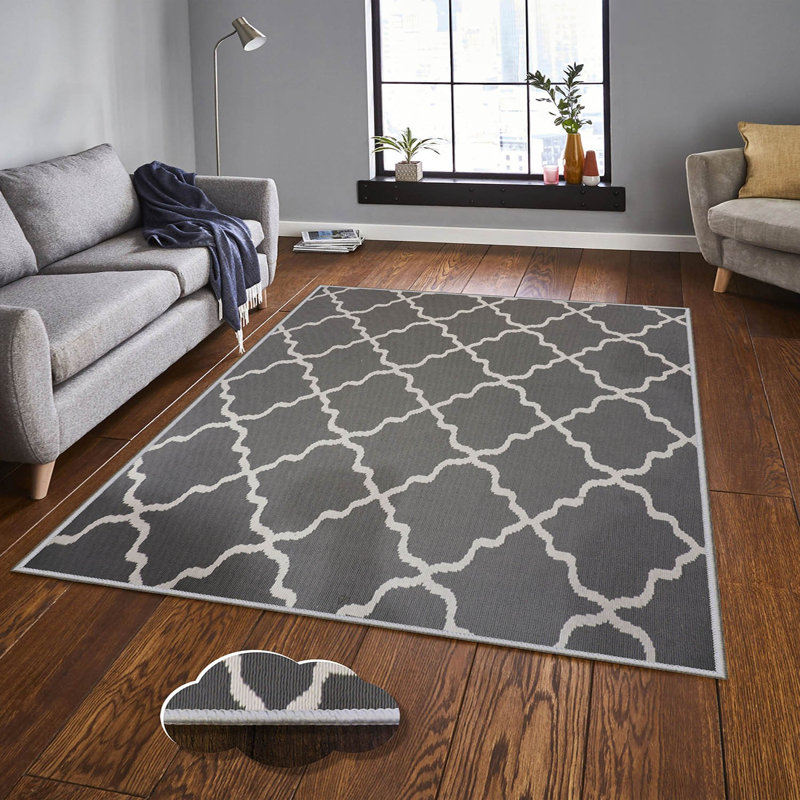 Stylish Woven Carpet (4 x 6 ft), 100% Polyester, 0.4 in Pile Height | Antibacterial, Non-Slip Underside | Machine Washable, 3D Digital Printing | Perfect for Living Room, Bedroom, and Home Decor