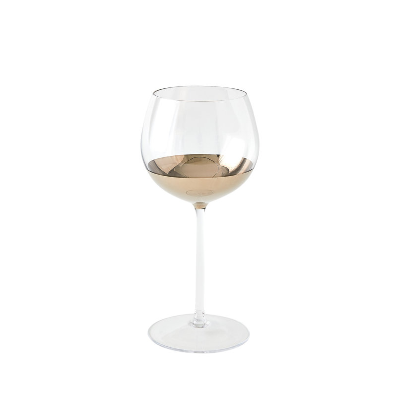 Hand-Painted Platinum Metallic 6oz Wine Glass