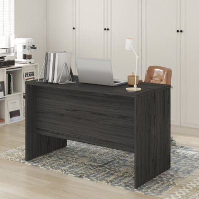 Furinno ROGER Office Desk, 47 Inch Executive Desk, Computer Desk, with Desk Cord Grommet, For Home Study, Office, Coastal Grey