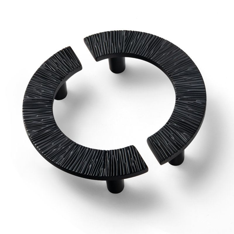 Novelty Irregular Cemicircle Finger Pull Multipack, Matte Black