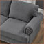 Canapé de salon à 3 places 83 po American Classic - tissu de polyester doux, housses amovibles et amp; Rangement | Gris | Polyester | Accoudoirs ronds-722767155-722767154