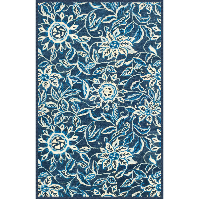 Tapis bleu en jute tissé à la main Lauren Ralph Lauren, Rectangle 5 pi x 7 pi