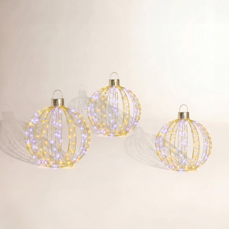 Ensemble de 3 boules lumineuses décoratives de Noël 