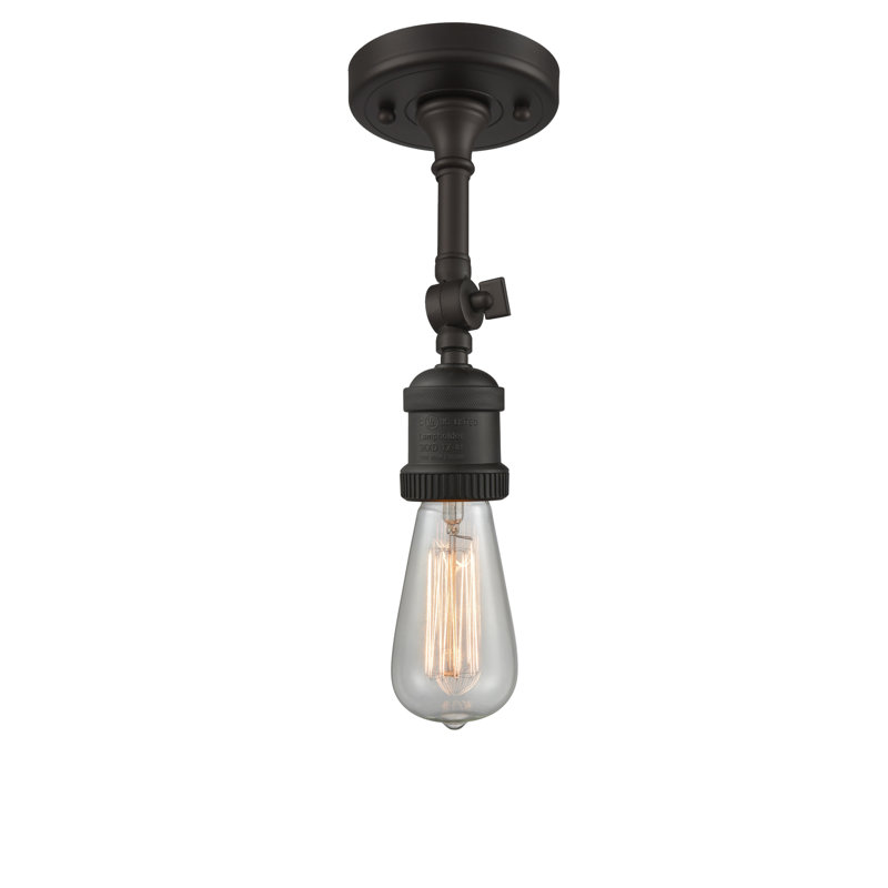 Arguelles Glass Semi Flush Mount, 3 Watt LED Vintage Dimmable Bulb, Oil Rubbed Bronze