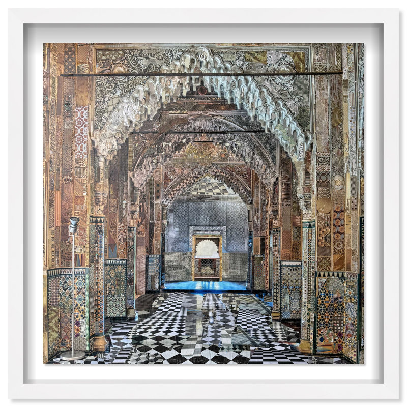 Oliver Gal Katy Hirschfeld - Alhambra Architecture - Luxury Shadowbox Framed Wall Art, 21.5" H x 21.5" W, White
