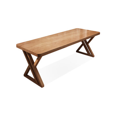 Bureau d'écriture rectangulaire en bois massif brun clair