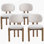 Chaises de salle à manger de style Mid-Century avec sièges rembourrés beiges et structure en bois massif au fini noyer, ensemble de 4 pour un usage quotidien confortable.