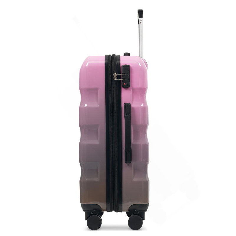 Ensemble de valises 3 pièces - Valises rigides avec roulettes et verrou TSA, léger et durable PC + ABS, conception extensible brillante et vibrante pour le voyage (20 po / 24 po / 28 po)