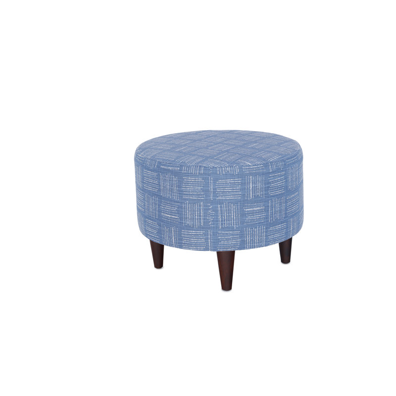 Repose-pieds standard rond 22 po Meila, 100% coton froid / blanc / bleu