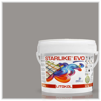 Starlike EVO Classic Collection Epoxy Tile Grout, 2.5 kg/5.5 lbs Indoor/Outdoor Tile Adhesive and Two-Part Epoxy Grout for Shower, Pool, Bathroom, Kitchen, Bath, and Sauna Walls and Floors