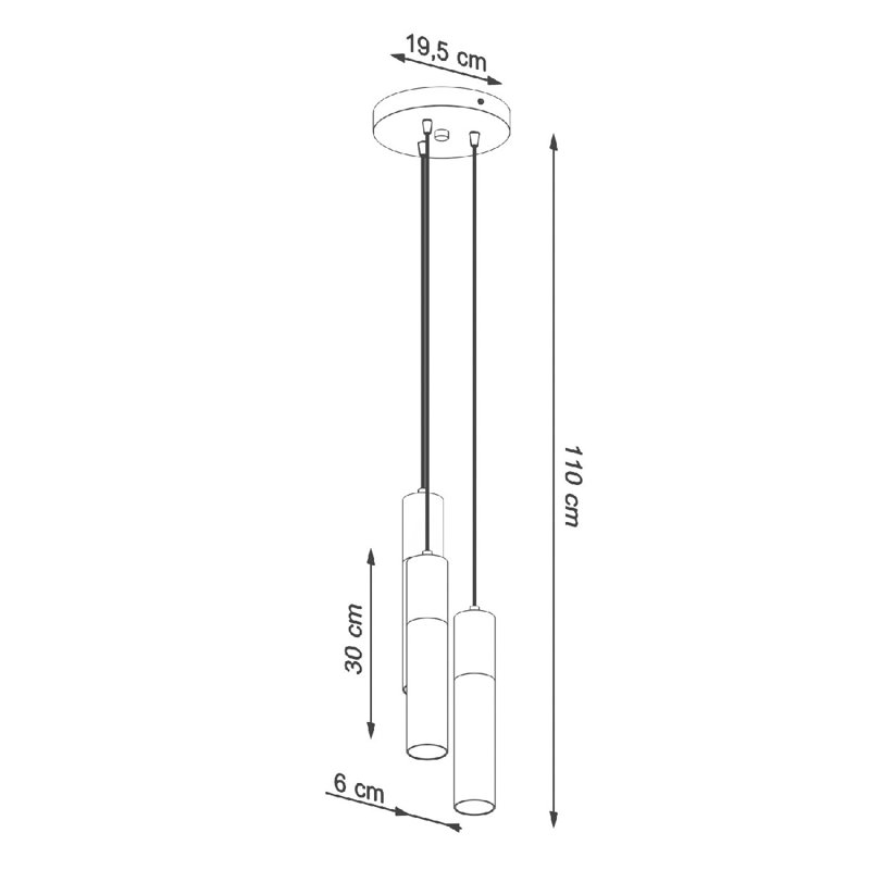 Amberle 3 - Light Cylinder Pendant, White