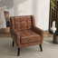 Jaqueze Upholstered Faux Leather Tufted Square Arm Accent Chair-1636238052