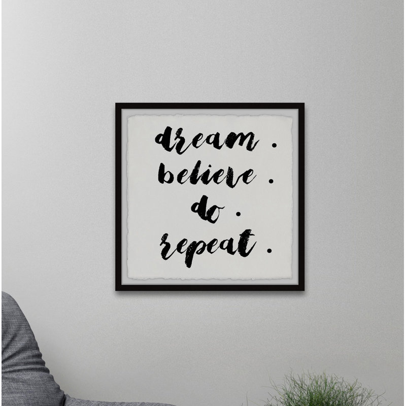 Dream Do Repeat - Single Picture Frame Print, 61cm H x 61cm W x 3.81cm D