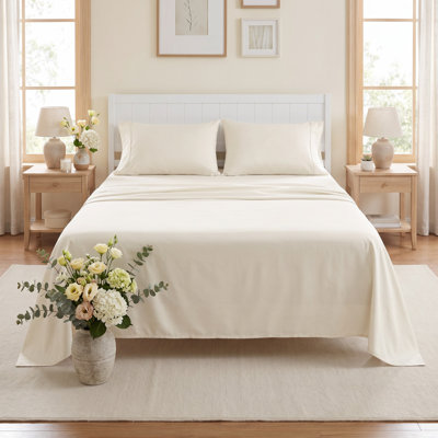 Ensemble de draps de très grande taille en microfibre brossée 4 pièces, draps doux pour la peau, poches profondes, infroissable, résistant à la décoloration et au rétrécissement