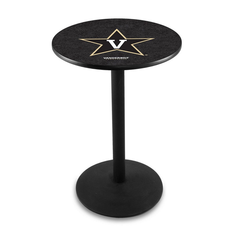 Round Metal Base Dining Table, Black Wrinkle, Vanderbilt University