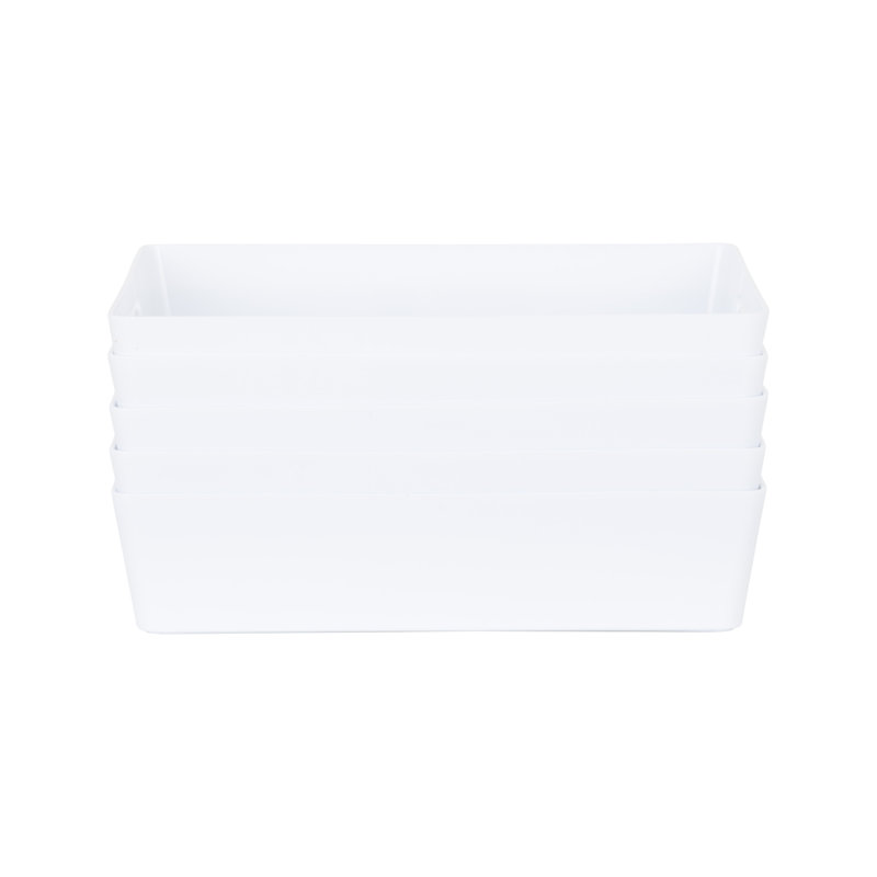Wham Studio Basket 4.01 Rectangular Pack of 5 Ice White, 8cm H x 26cm W x 35cm D