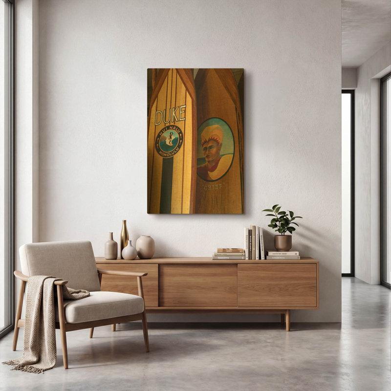 'Surf Hawaii II' By Dennis Frates Gold Metal Wall Art, 12" x 16", 24"x36"