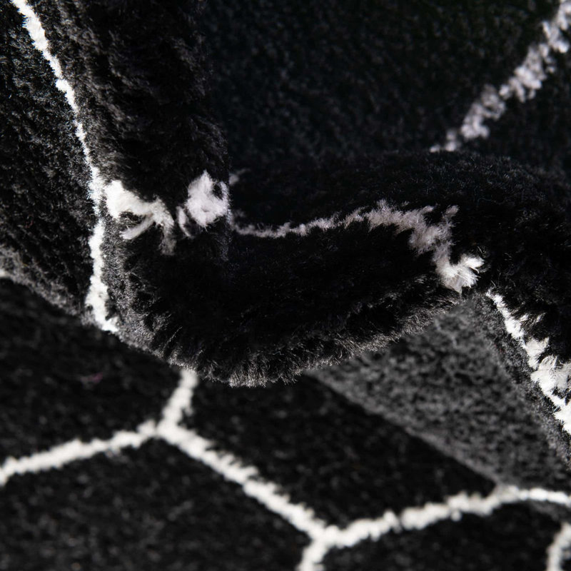 Tapis noir Mariela, Carré 10pi, Noir