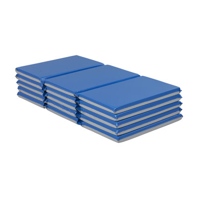 ECR4Kids Everyday Folding Rest Time Mat, 3-Section, 2in, Sleeping Pad, 5-Pack