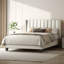 Upholstered Bed Frame with Channel Tufted Headboard-151398449-186350487