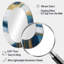 Essentiel abstrait bleu minimaliste, peinture II - grand miroir mural ovale sur métal-519258801