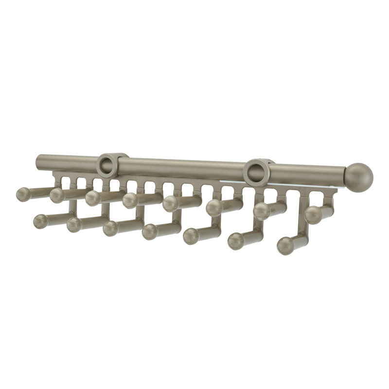 Étagère à cravate et à écharpe escamotable de 14 po pour rangement pour garde-robe Rev-A-Shelf, bronze huilé, Nickel satiné