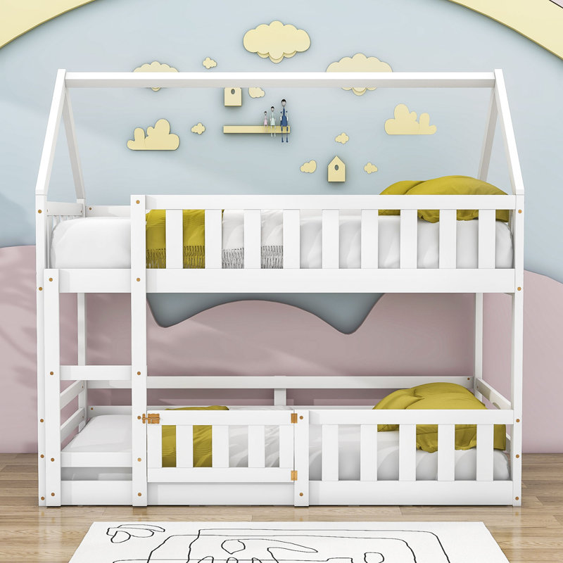 Salome Kids Twin Over Twin Bunk Bed, White