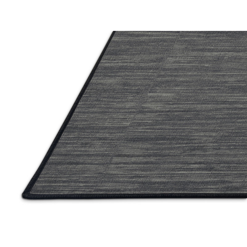 Machine Washable Solid Gray Area Rug, Square 5'