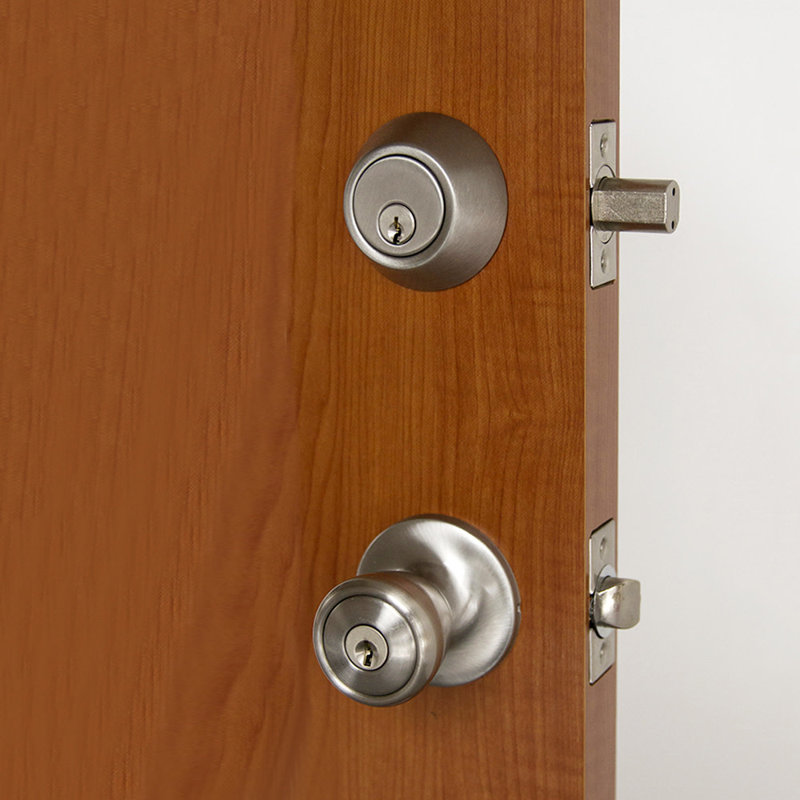 Complete Terrace Entry Knob Set with Deadbolt, Satin Nickel