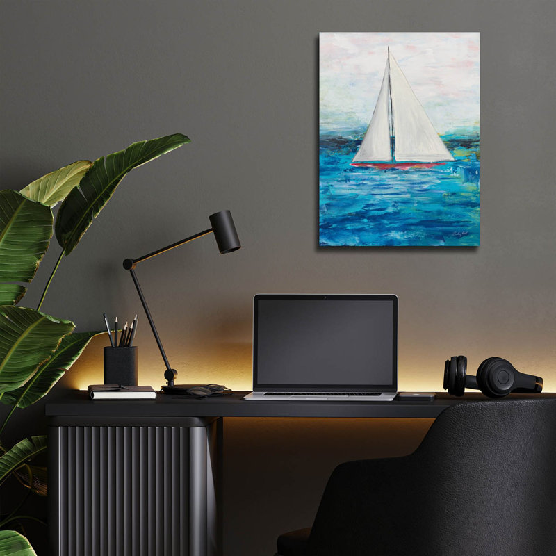  «Set Sail» par Courtney Prahl, art mural en verre acrylique, 12 po x 16 po