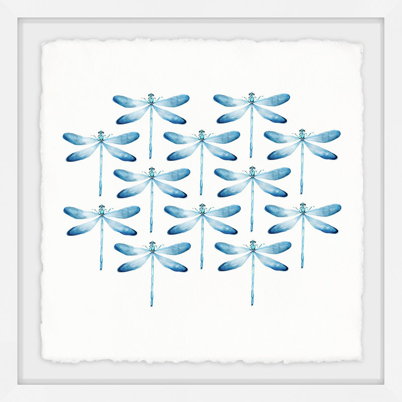 « blue libellule rangers ii », reproduction encadrée, H 18 po x l 18 po