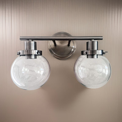 Bathroom Vanity Fixtures, 2- Black Wall Sconce With Glass Shade, Luxury For And Silver Sconce, Clear Bathroom, Living Room, Bedroom