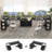 Kaedence L-Shaped Writing Desk, gaming desk with leds, office desk with outlets-579338268-579338259