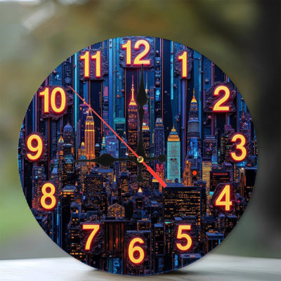 Grande horloge murale City Skyline