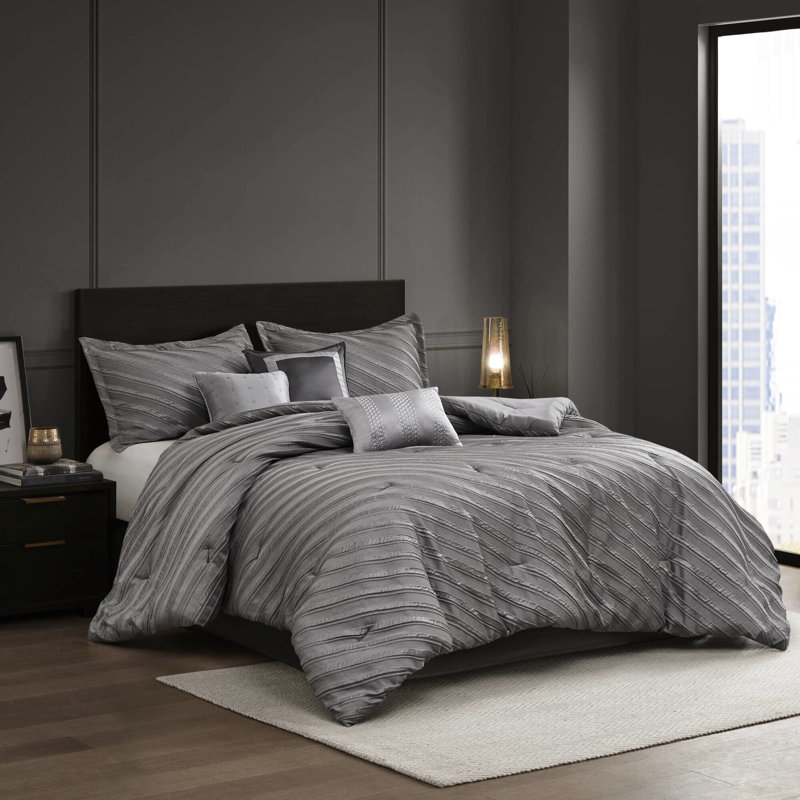 Édredon très grand 7 pièces gris