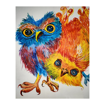 Hibou fantaisiste | Aquarelle sur toile | Par Swati Tripathi