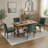 Chenille Upholstered Dining Chair, Tufted Accent Chair with Curved Solid Wood Legs & Rivet Details, Multi-Use Chair for Dining Room, Kitchen & Living Room, Set of 2-1227481241